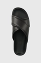 μαύρο Δερμάτινες παντόφλες Calvin Klein CRISS CROSS SANDAL LTH