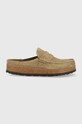 Birkenstock ciabatte slide in camoscio NAPLES beige 1025003