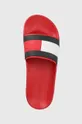 czerwony Tommy Hilfiger klapki RUBBER TH FLAG POOL SLIDE