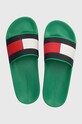 Tommy Hilfiger klapki RUBBER TH FLAG POOL SLIDE zielony FM0FM04263