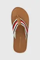 καφέ Σαγιονάρες Tommy Hilfiger HILFIGER LEATHER BEACH SANDAL