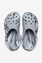 gray Crocs sliders Classic Marbled Clog