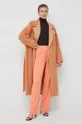 Шерстяное пальто Calvin Klein оранжевый