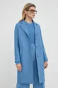 μπλε Μάλλινο παλτό BOSS