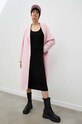 American Vintage płaszcz wełniany DADO17HE23 różowy AW23