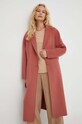 Μάλλινο παλτό American Vintage DADO17HE23 ροζ AW23