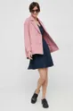 Пальто з домішкою вовни Sisley рожевий