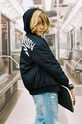 Детско яке бомбър Sisley 2E9GYN00M.G.SEASONAL черен