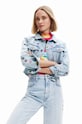 Desigual kurtka jeansowa bez kaptura niebieski 23SWED55