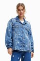 Desigual kurtka jeansowa bawełniana nieocieplane niebieski 23SWED60