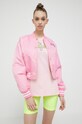 Chiara Ferragni geacă bomber cu două fețe Varsity 74CBSD02 roz