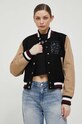 Μάλλινο μπουφάν bomber Tommy Hilfiger μαλλί μαύρο WW0WW38981.PPYX