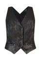 czarny AllSaints kamizelka skórzana PETRA LEATHER WAISTC