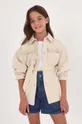 бежевый Детская джинсовая куртка Mayoral Для девочек