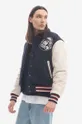 Bunda z vlněné směsi Billionaire Boys Club Leather Sleeve Astro Varsity Jacket B22401