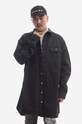 Rick Owens kurtka Woven Jumbo bez kaptura czarny DU01C6753.MUEP3.BLACK