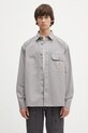 Carhartt WIP koszula bawełniana Reno Shirt Jac gładkie szary I031447.