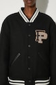 Odzież Filling Pieces kurtka bomber wełniana Varsity Jacket 81422201863 czarny