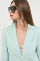 Twinset marynarka z domieszką lnu zielony 231TP2540