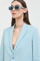 Red Valentino marynarka lniana niebieski 2R0CED406EL