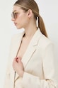 Patrizia Pepe marynarka z domieszką lnu beżowy 2S1453.A052