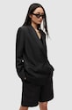 AllSaints marynarka z domieszką lnu PETRA BLAZER WT003Y czarny
