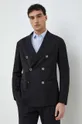 fekete Emporio Armani gyapjú kabát