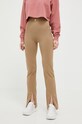Fila legginsy Comines z elastanem brązowy FAW0392