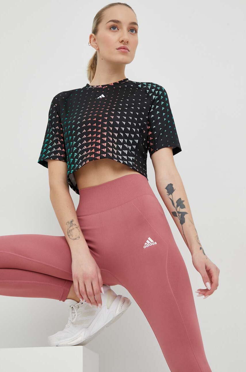 Tréninkové legíny adidas Performance Aeroknit fialovo-růžová