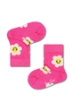 Otroške nogavice Happy Socks Kids Smiley Daisy roza