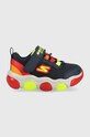 Παιδικά αθλητικά παπούτσια Skechers Mighty Glow απομίμηση λείου δέρματος σκούρο μπλε 402040N.PPYX