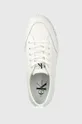 biały Calvin Klein Jeans sneakersy skórzane YW0YW01025 VULC FLATF LOW WRAP AROUND LOGO