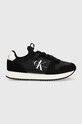 Calvin Klein Jeans sneakers YW0YW00840 RUNNER SOCK LACEUP NY-LTH W textil negru YW0YW00840