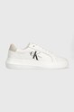 Δερμάτινα αθλητικά παπούτσια Calvin Klein Jeans YW0YW00823 CHUNKY CUPSOLE MONOLOGO W CHUNKY CUPSOLE MONO LTH WN Planet friendly λευκό YW0YW00823