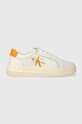 Calvin Klein Jeans sneakers din piele YW0YW00823 CHUNKY CUPSOLE MONOLOGO W alb YW0YW00823