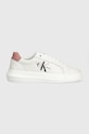 Calvin Klein Jeans sneakersy skórzane YW0YW00823 CHUNKY CUPSOLE MONOLOGO W Planet friendly biały YW0YW00823