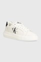 Calvin Klein Jeans sneakers din piele YW0YW00823 CHUNKY CUPSOLE MONOLOGO W alb YW0YW00823