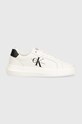 Calvin Klein Jeans sneakers din piele YW0YW00823 CHUNKY CUPSOLE MONOLOGO W YW0YW00823 alb AW24