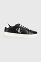 Calvin Klein Jeans sneakers din piele YW0YW00823 CHUNKY CUPSOLE MONOLOGO W platformă negru YW0YW00823