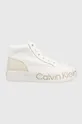bela Superge Calvin Klein Jeans Yw0yw00865 Vulc Flatf Mid Wrap Around Logo Ženski