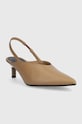 Calvin Klein stilettos de piele HW0HW01345 GEO STIL SLINGBACK PUMP 50 HW0HW01345 bej SS23