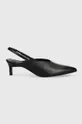чорний Шкіряні туфлі Calvin Klein HW0HW01345 GEO STIL SLINGBACK PUMP 50 Жіночий