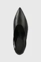 fekete Calvin Klein bőr tűsarkú HW0HW01345 GEO STIL SLINGBACK PUMP 50