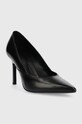 Δερμάτινες γόβες Calvin Klein HW0HW01346 GEO STILETTO PUMP 90 HW0HW01346 μαύρο SS23
