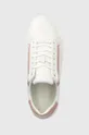biały Calvin Klein sneakersy skórzane HW0HW01353 LOGO CUPSOLE LACE UP