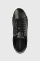 čierna Kožené tenisky Calvin Klein HW0HW01353 LOGO CUPSOLE LACE UP