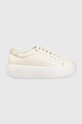 Calvin Klein sneakers din piele HW0HW01356 BUBBLE CUPSOLE LACE UP piele bej HW0HW01356