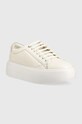 Кожени маратонки Calvin Klein HW0HW01356 BUBBLE CUPSOLE LACE UP HW0HW01356 бежов SS23