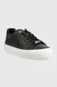 Calvin Klein sneakersy skórzane HW0HW01373 VULC LACE UP MONO MIX czarny
