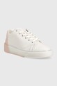 Кожени маратонки Calvin Klein HW0HW01378 HEEL COUNTER CUPSOLE LACE UP HW0HW01378 бял SS23